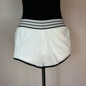 Forever 21 White Athletic Shorts with Black Accents